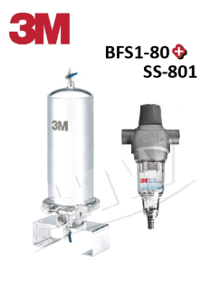 【組合下殺】3M BFS1-80全戶式前置反洗式淨水系統+3M SS801全戶式不鏽鋼淨水器